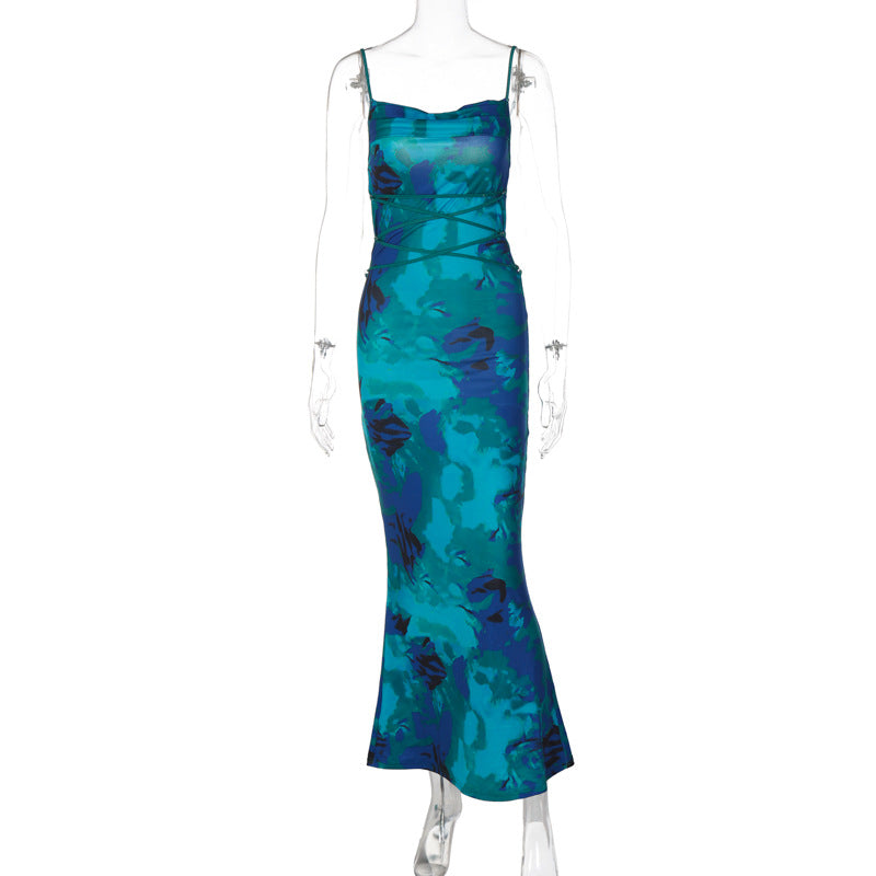 Elegantes Maxikleid mit langem Arm, Blumenmuster und fließendem Schnitt von berg-feldt