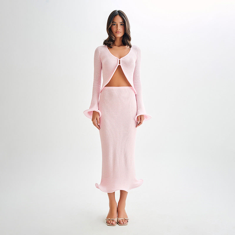 Ensemble cardigan court et jupe midi Berg-Feldt pour femme