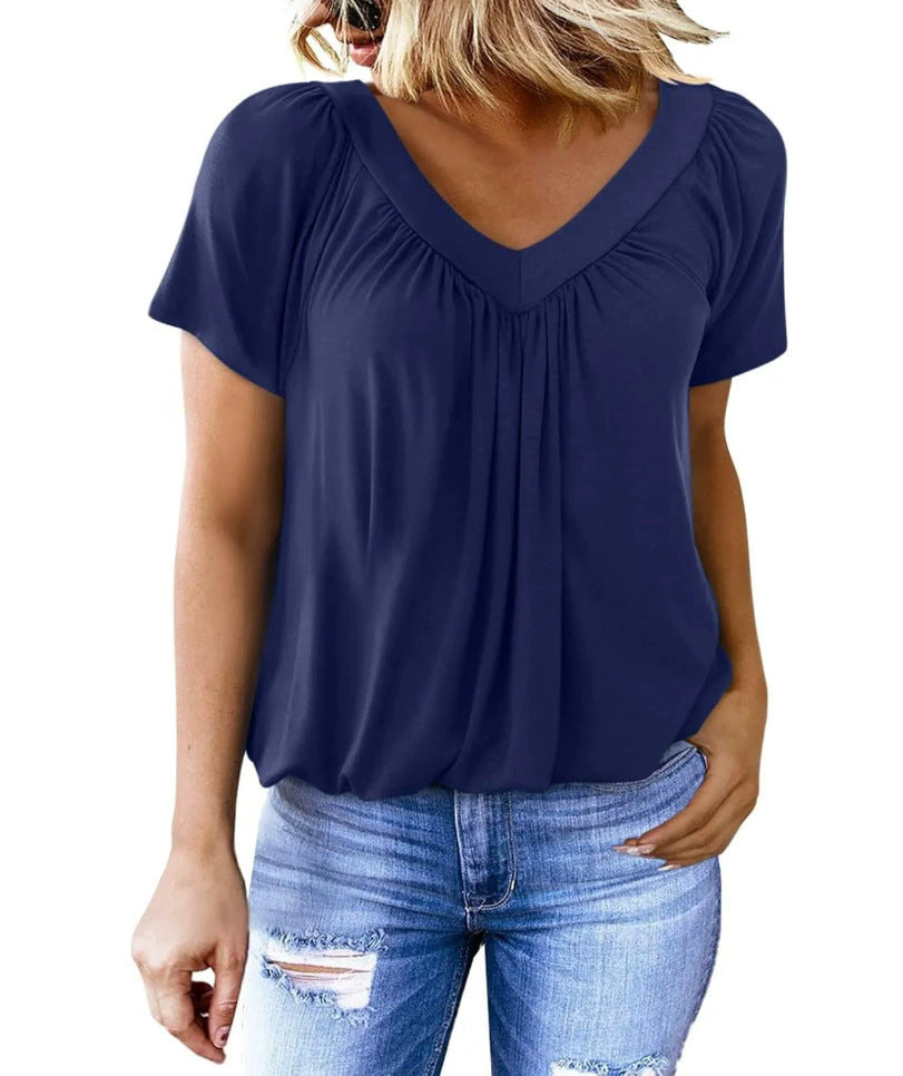 Blouse pour femme élégante avec col en V, fluide et coupe tendance, de berg-feldt