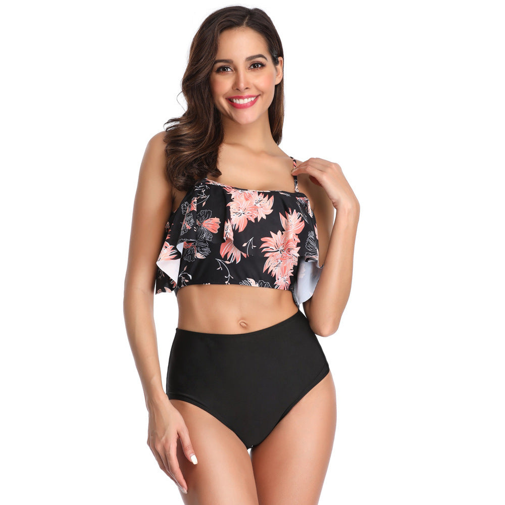 Ensemble bikini pour femme berg-feldt, design fluide à volants, taille haute