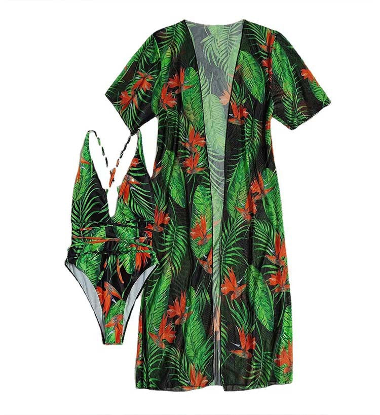 Ensemble de maillot de bain Berg-Feldt pour femme avec motif tropical