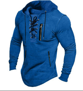 Herren modischer Kapuzenpullover mit einzigartigem Schnürdesign Berg-Feldt