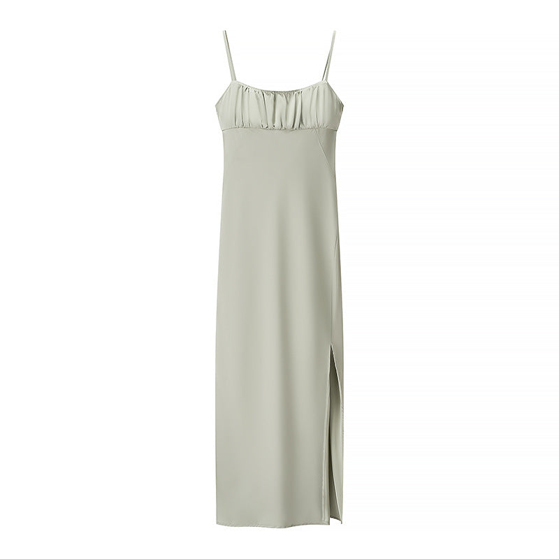 Robe longue pour femme, bretelles spaghetti réglables, fente latérale, berg-feldt