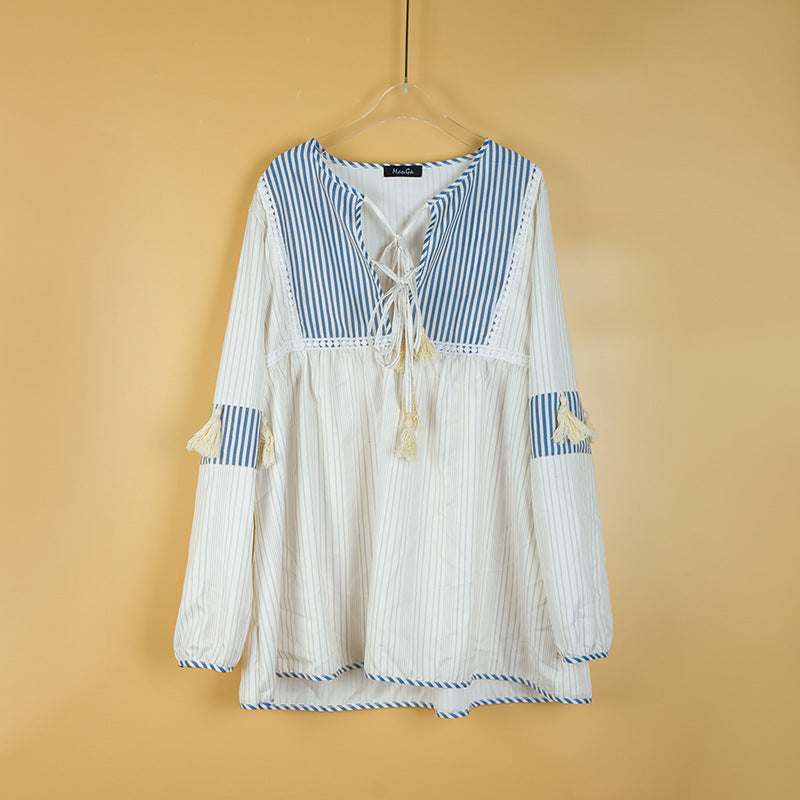 Jupe longue bohème pour femme à rayures et pompons de berg-feldt