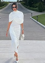 Robe midi asymétrique drapée Berg-Feldt pour femme