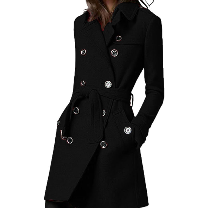 Manteau à capuche croisé Berg-Feldt pour femme avec ceinture