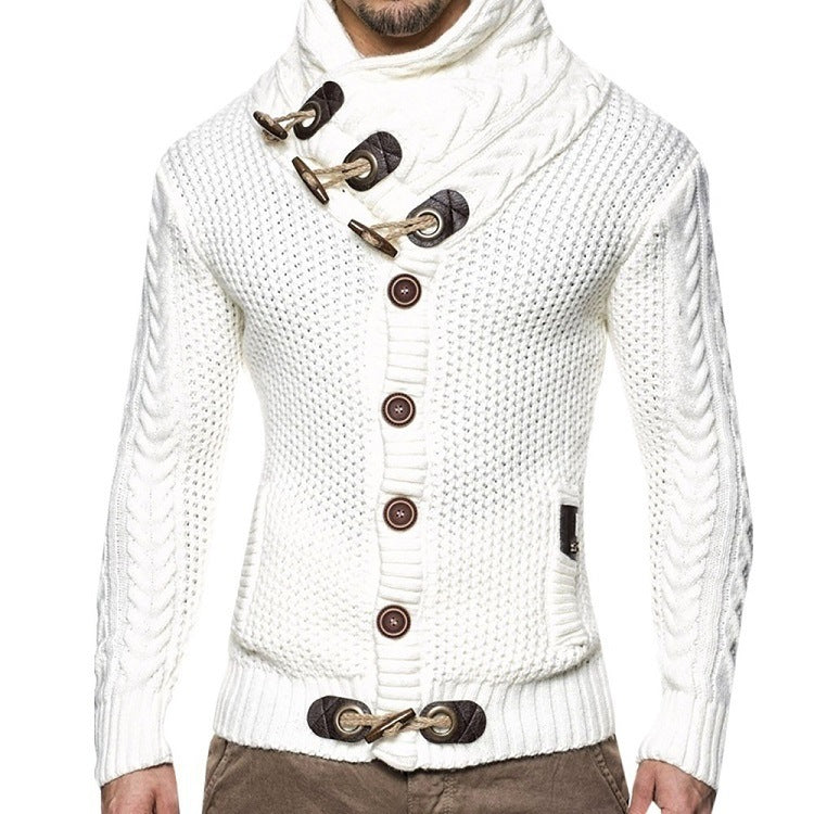 Herren Strickjacke mit asymmetrischem Kragen und einzigartigem Knopfdesign Berg-Feldt