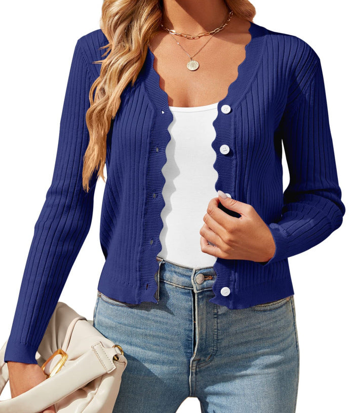 Damen élégant cardigan en tricot avec bordure festonnée Berg-Feldt