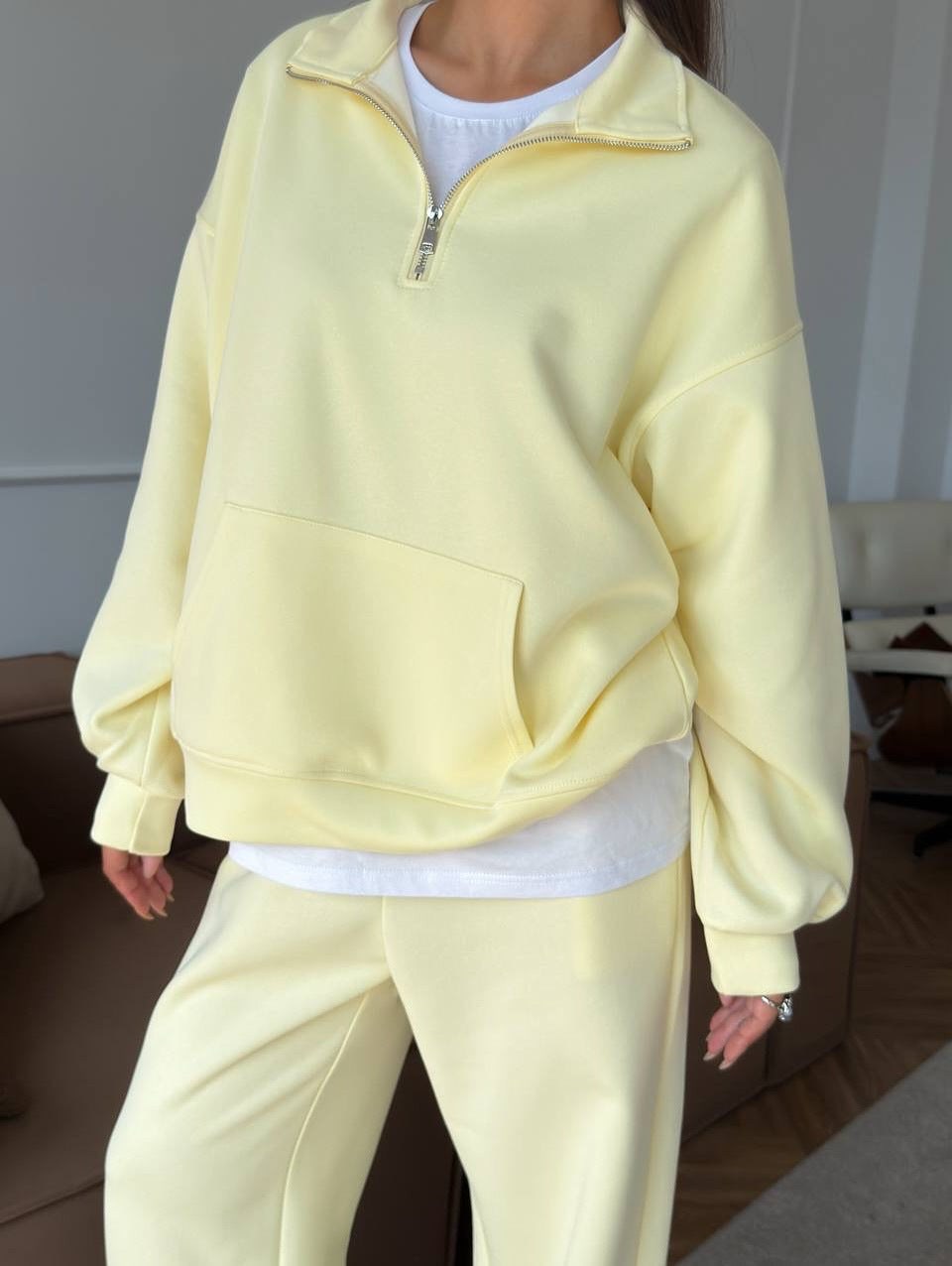 Berg-Feldt | Halbhals Pullover Sweatshirt und Weit Geschnittene Hose Zweiteiler Anzug