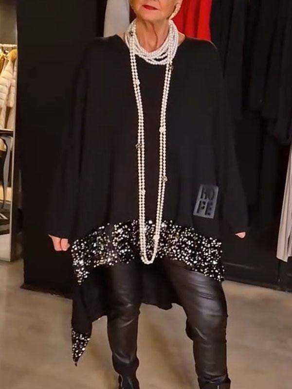 Damen Elegantes und fließendes asymmetrisches Strickoberteil Berg-Feldt