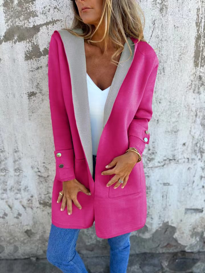Damen Longjacke, tendance, avec capuche généreuse et poches pratiques Berg-Feldt