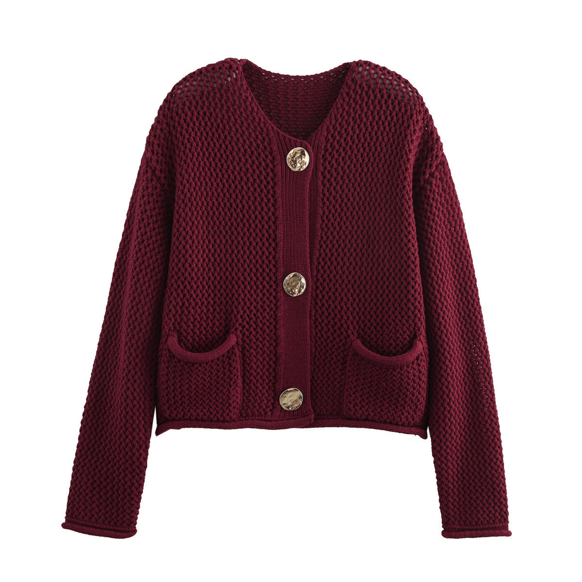 Berg-Feldt Gilet en grosse maille pour femme avec poches
