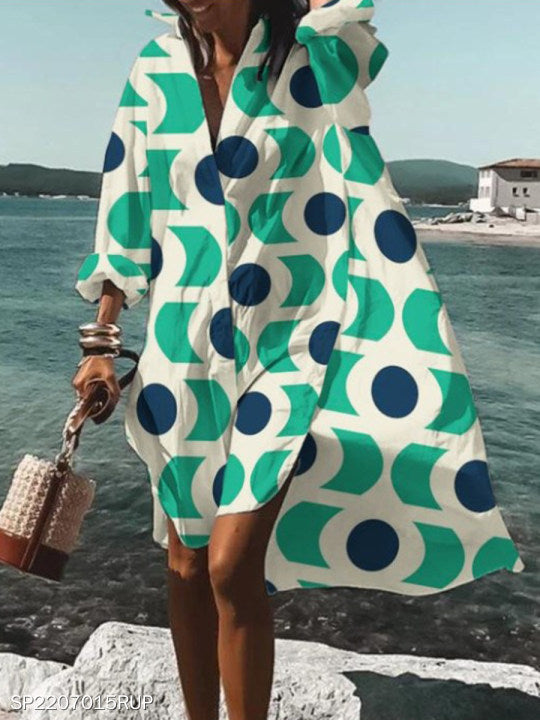 Robe chemise oversize Berg-Feldt pour femme à motif géométrique abstrait