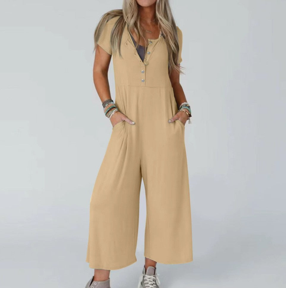 Jumpsuit für Damen mit Knopfleiste und Taschen von berg-feldt