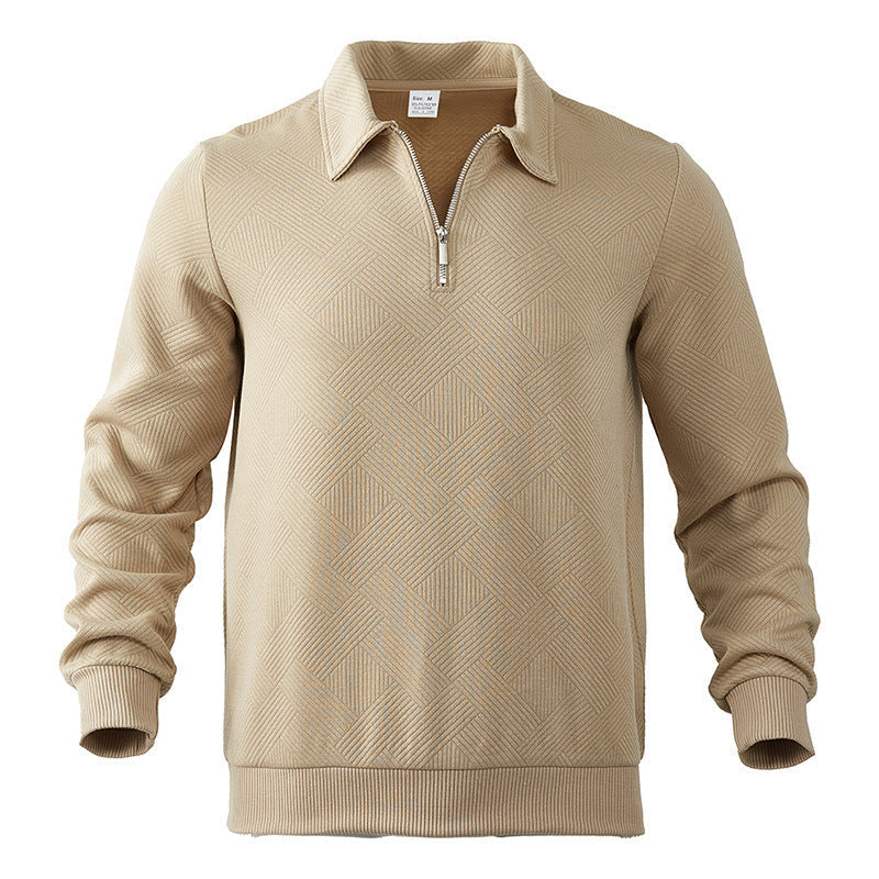 Herren Fleece Pullover mit strukturierter Oberfläche und modernen Kontrastdetails Berg-Feldt