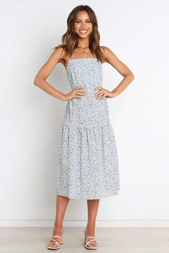 Robe midi à fleurs étagée Berg-Feldt pour femme