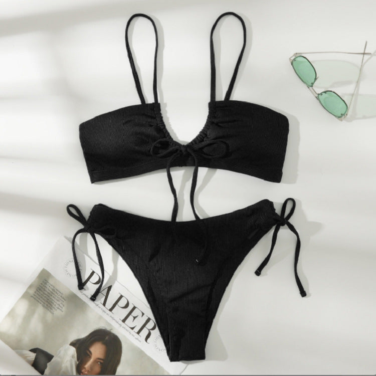Ensemble bikini pour femme avec lacets réglables et culotte taille haute par berg-feldt