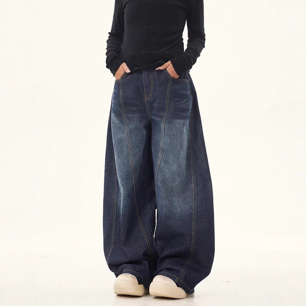 Jeans amples taille haute pour femmes au design unique et à la coupe décontractée Berg-Feldt