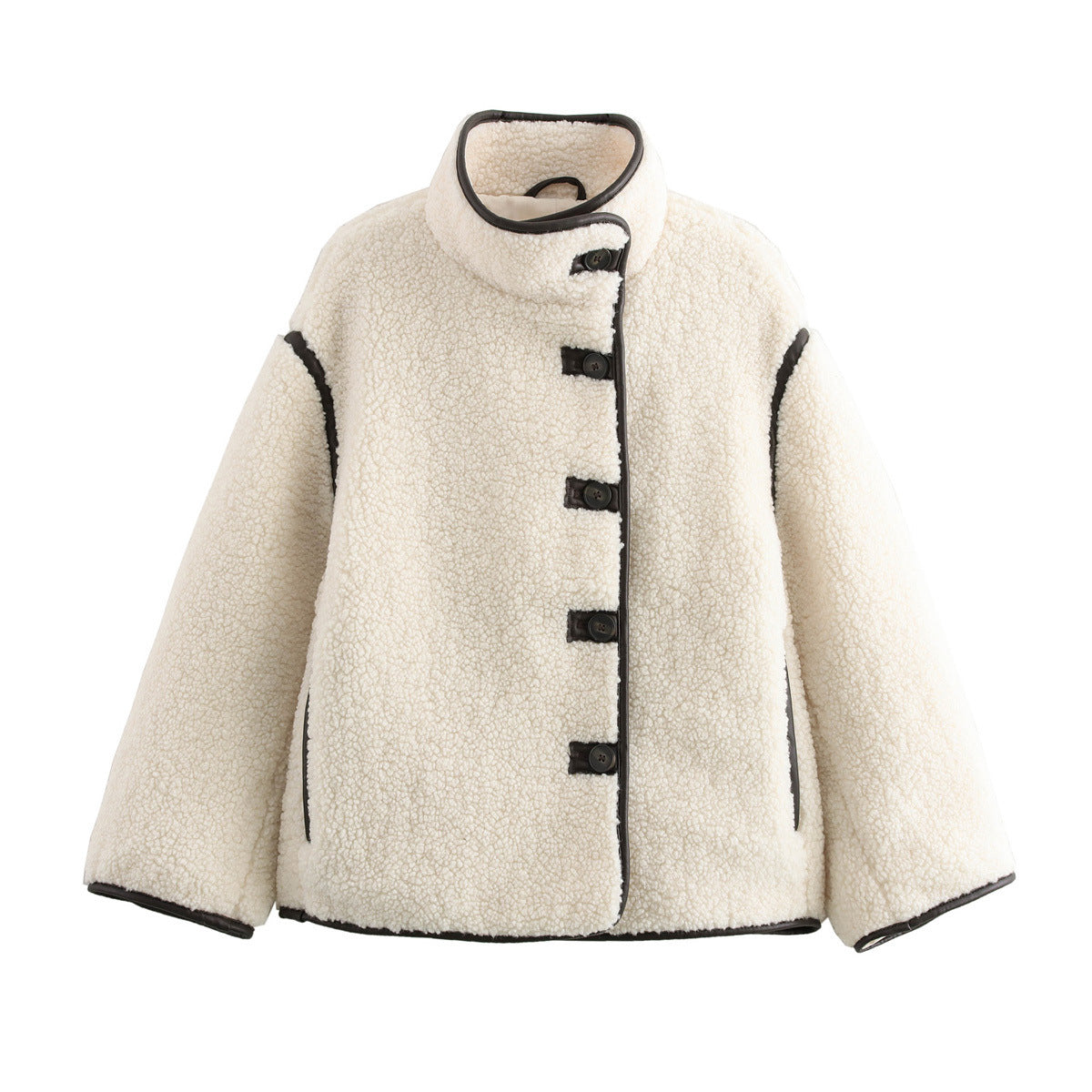 Veste polaire douillette pour femme avec col montant et détails de boutons décoratifs Berg-Feldt