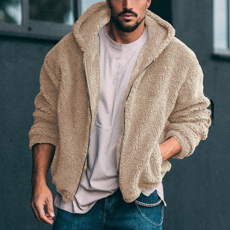 Herren weiche Fleece-Jacke mit hohem Kragen und praktischem Reißverschluss Berg-Feldt