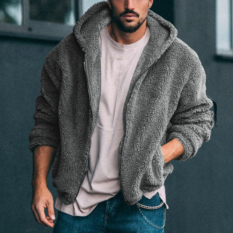 Herren weiche Fleece-Jacke mit hohem Kragen und praktischem Reißverschluss Berg-Feldt