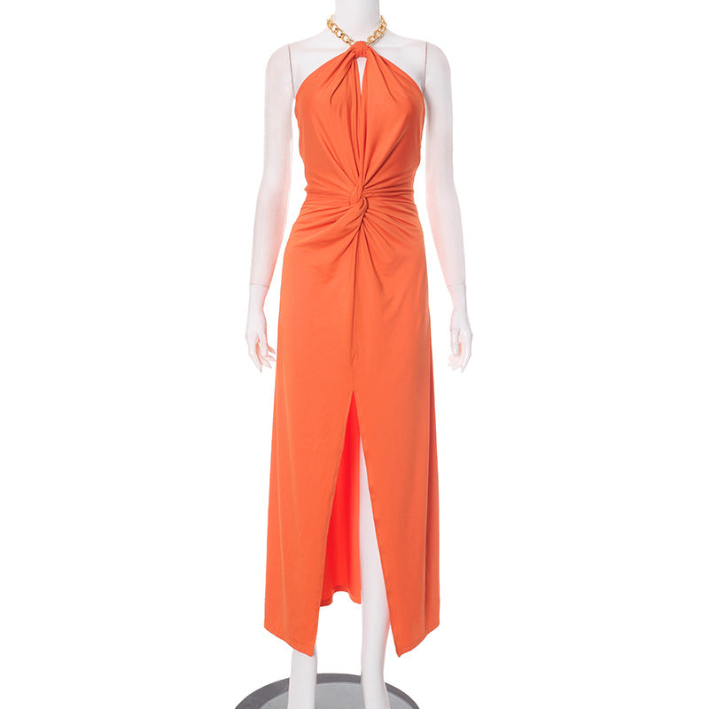 Robe longue torsadée sur le devant et dos nu Berg-Feldt pour femme