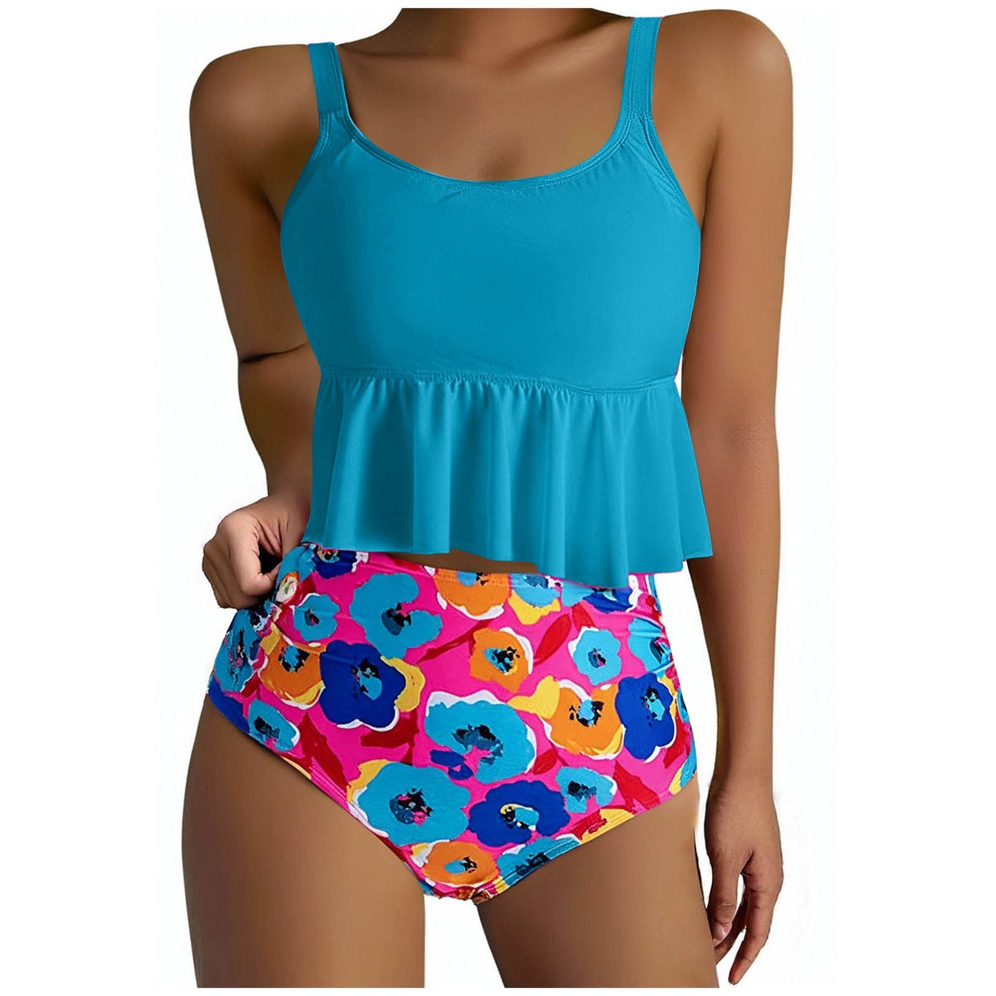 Haut à basque élégant pour femme et bikini taille haute à fleurs par Berg-Feldt