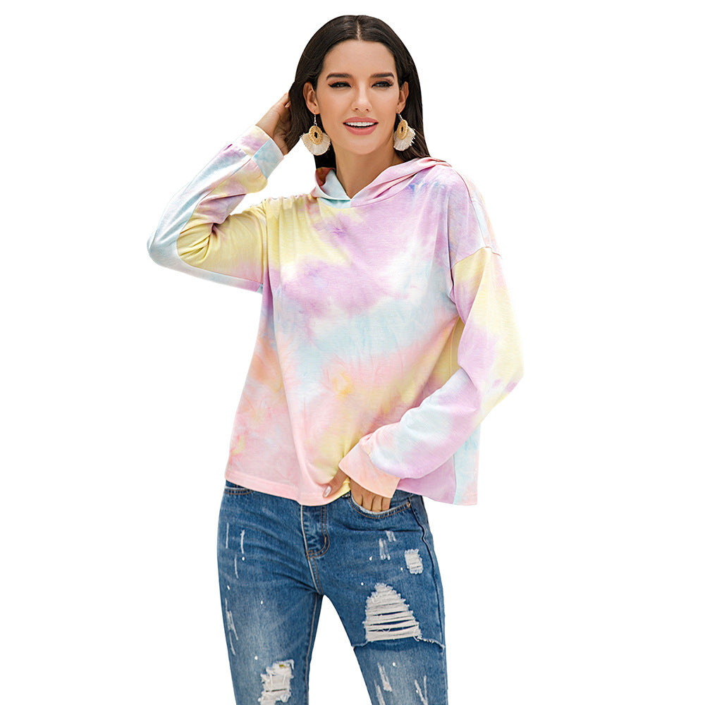Sweat-shirt à capuche décontracté pour femme avec motif tie-dye moderne Berg-Feldt
