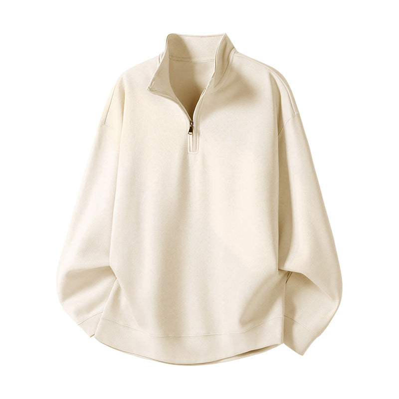 Damen Oversized Fleecepullover mit halb offenem Kragen Berg-Feldt