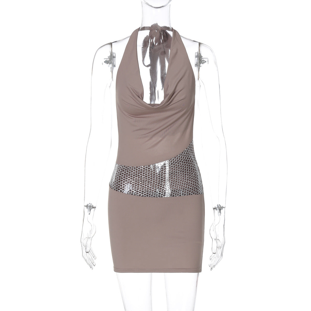 Robe de fête pour femme avec ceinture scintillante et licou berg-feldt