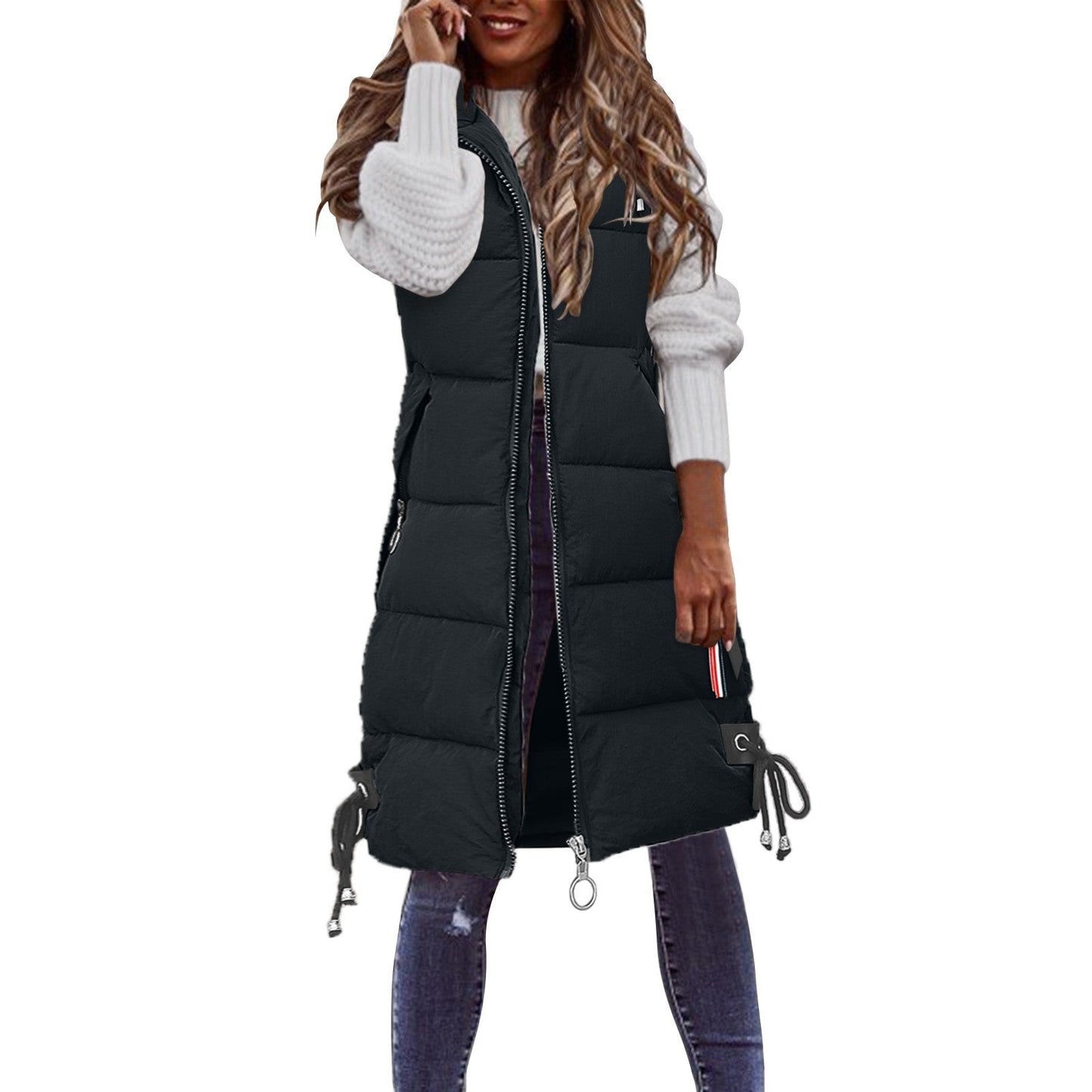 Women's fashionable quilted vest with practical pockets and adjustable elastic - Berg-Feldt
