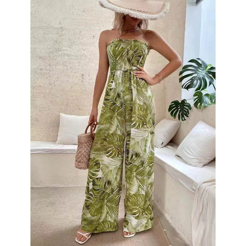 Combinaison femme bustier Berg-feldt à imprimé tropical