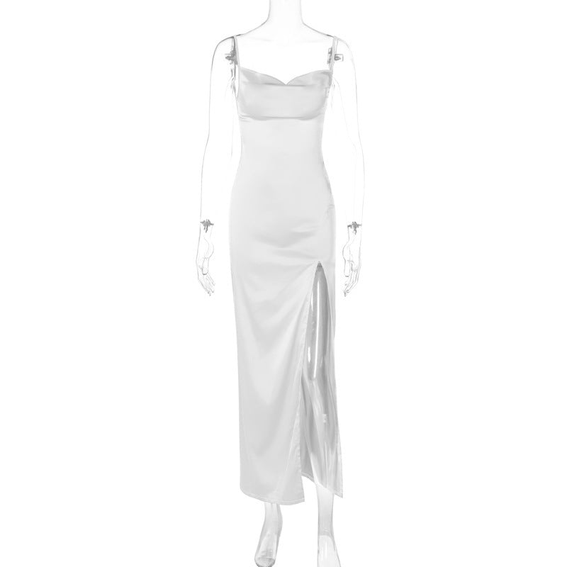 Elegantes Maxikleid für Damen mit stilvollem Schlitz und Raffungen von berg-feldt
