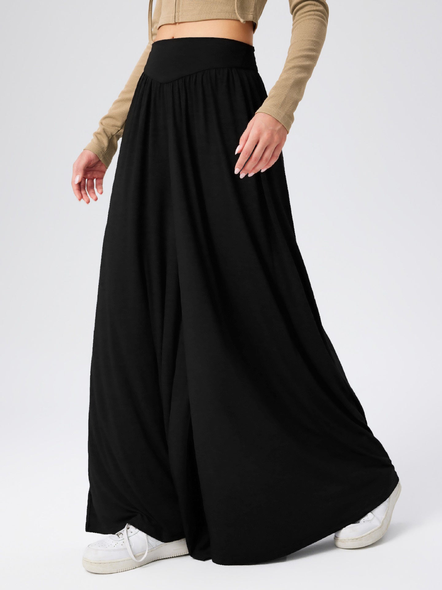 Jupe longue femme, coupe ample, avec taille élastique et tissu fluide par berg-feldt