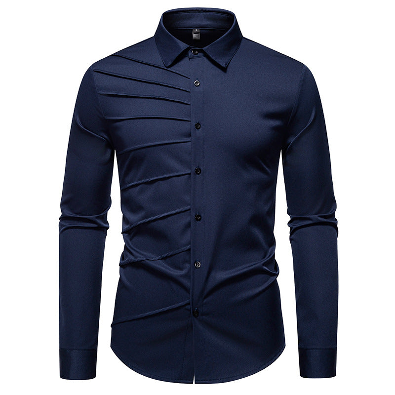 Chemise à manches longues et motif plissé fantaisie Berg-Feldt pour homme