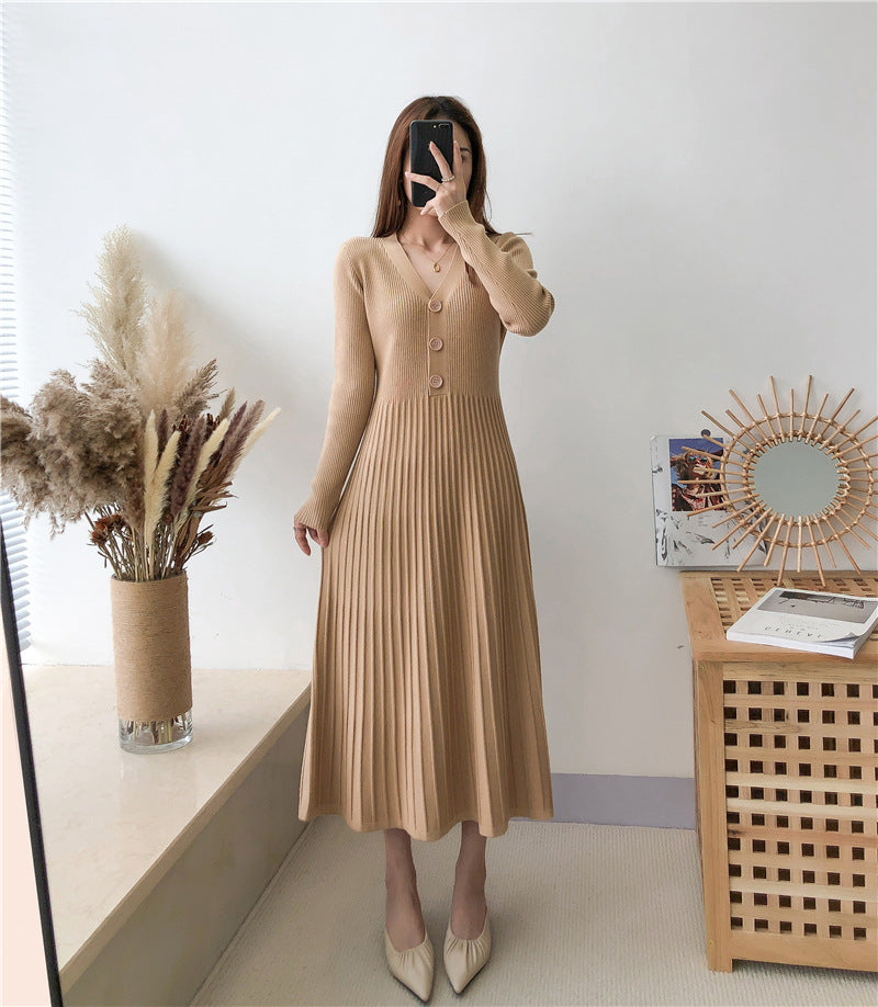 Robe en maille pour femme avec fermeture boutonnée et structure côtelée Berg-Feldt