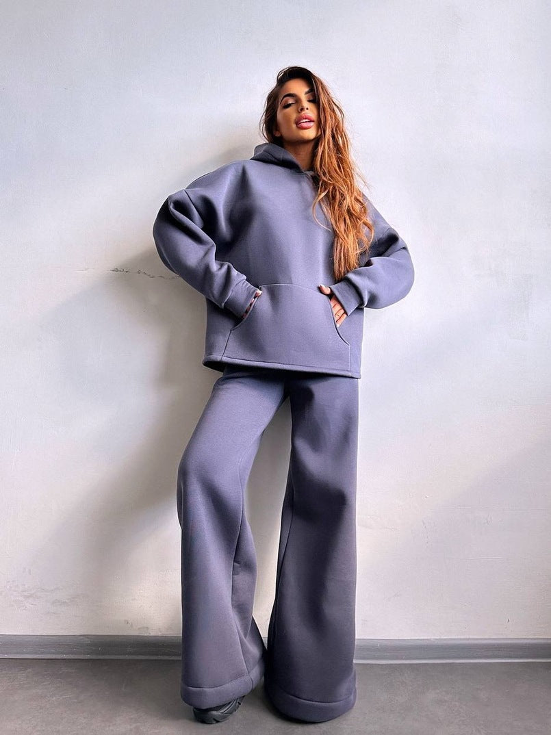 Ensemble sweat à capuche oversize et pantalon large décontracté Berg-Feldt pour femmes