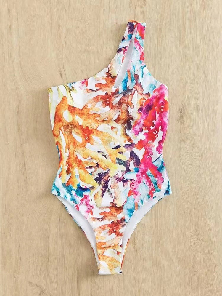 Maillot de bain femme Berg-Feldt à imprimé graphique et design asymétrique à une épaule