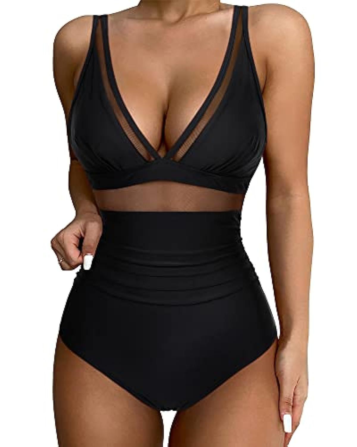 Maillot de bain femme Berg-Feldt avec empiècements en mesh et coupe moulante