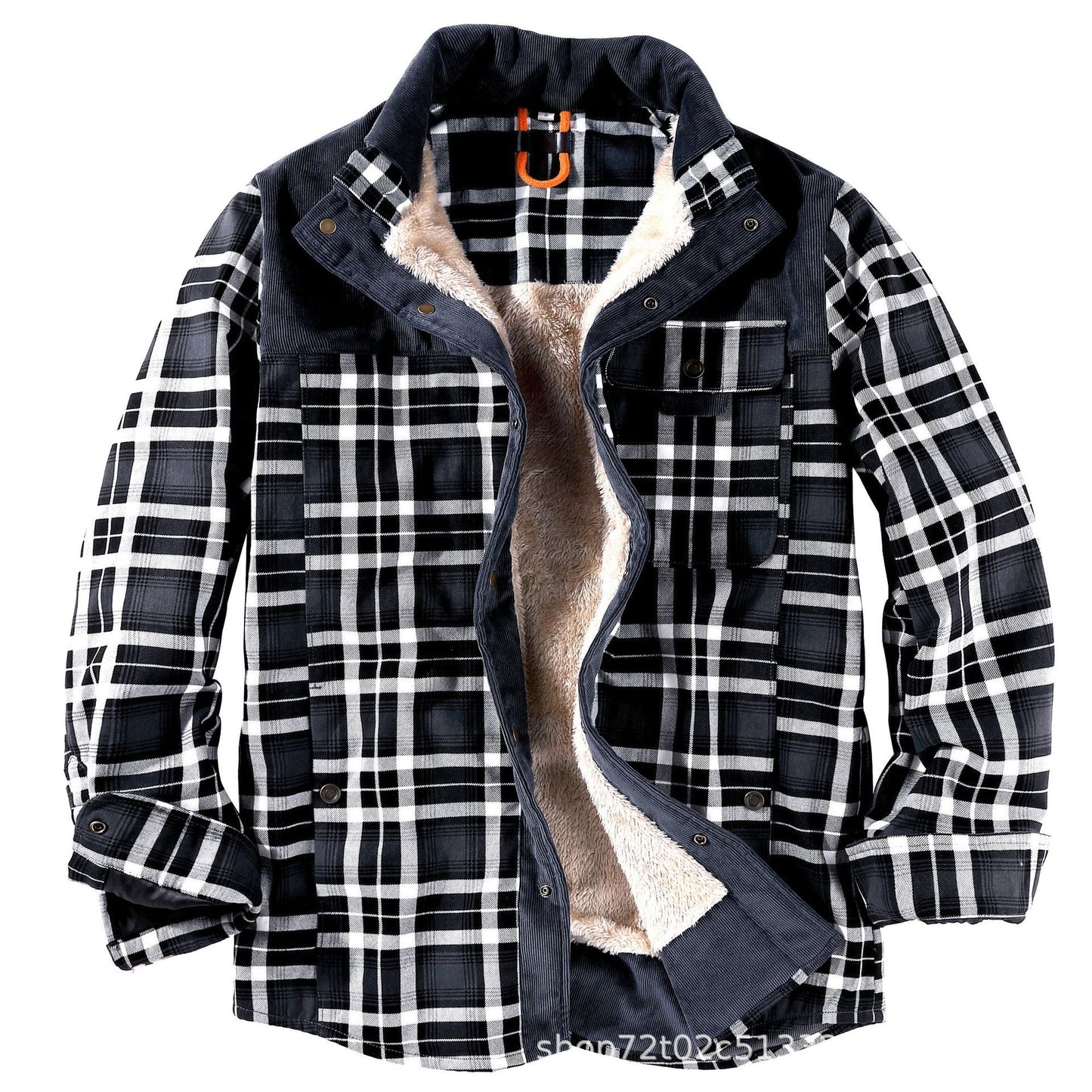 Veste à carreaux doublée pour hommes avec couche intérieure en polaire peluche et poches pratiques Berg-Feldt