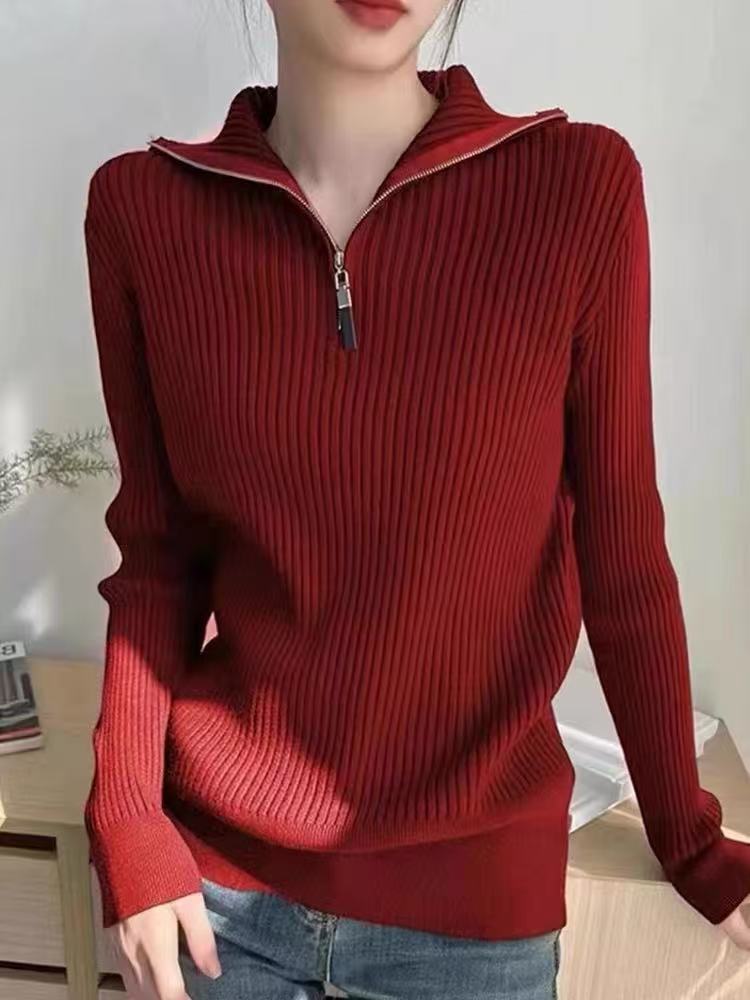 Damen Pullover mit Stehkragen und Reißverschluss Berg-Feldt