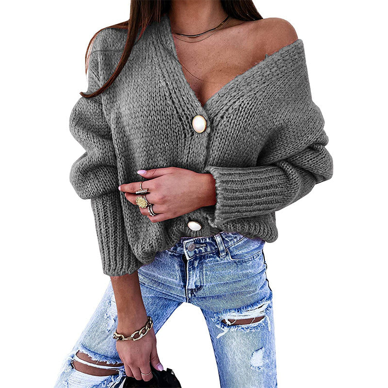 Cardigan femme décontracté col V avec détails boutons fins Berg-Feldt