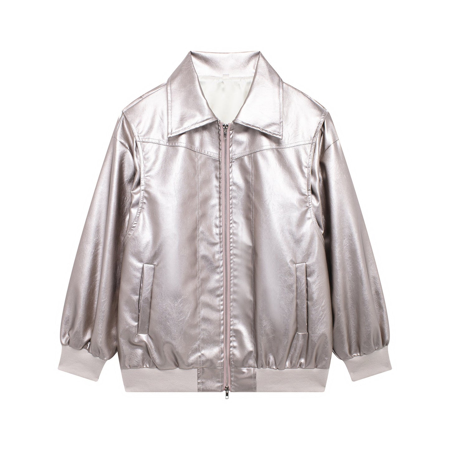 Blouson pour femme en similicuir coupe décontractée avec ourlet élastique Berg-Feldt