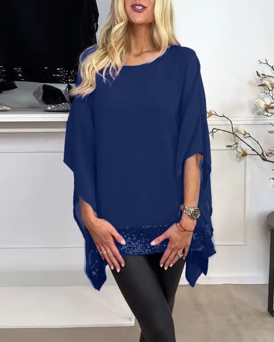 Leichter Damen-Poncho mit Zierbesatz von berg-feldt