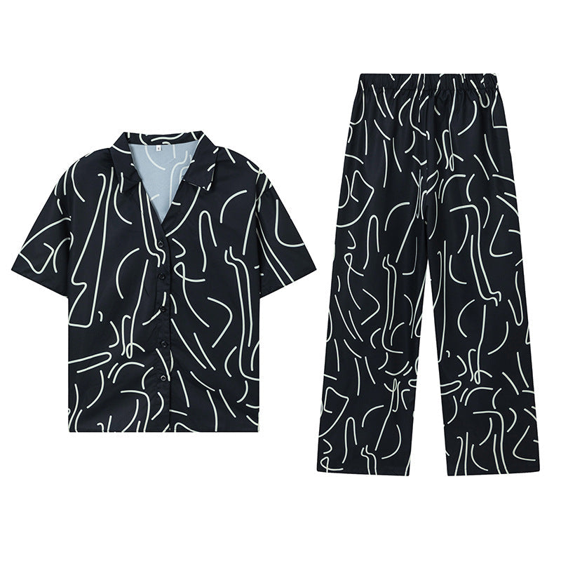 Berg-feldt Herren Kurzarm-Pyjama Set Freizeit