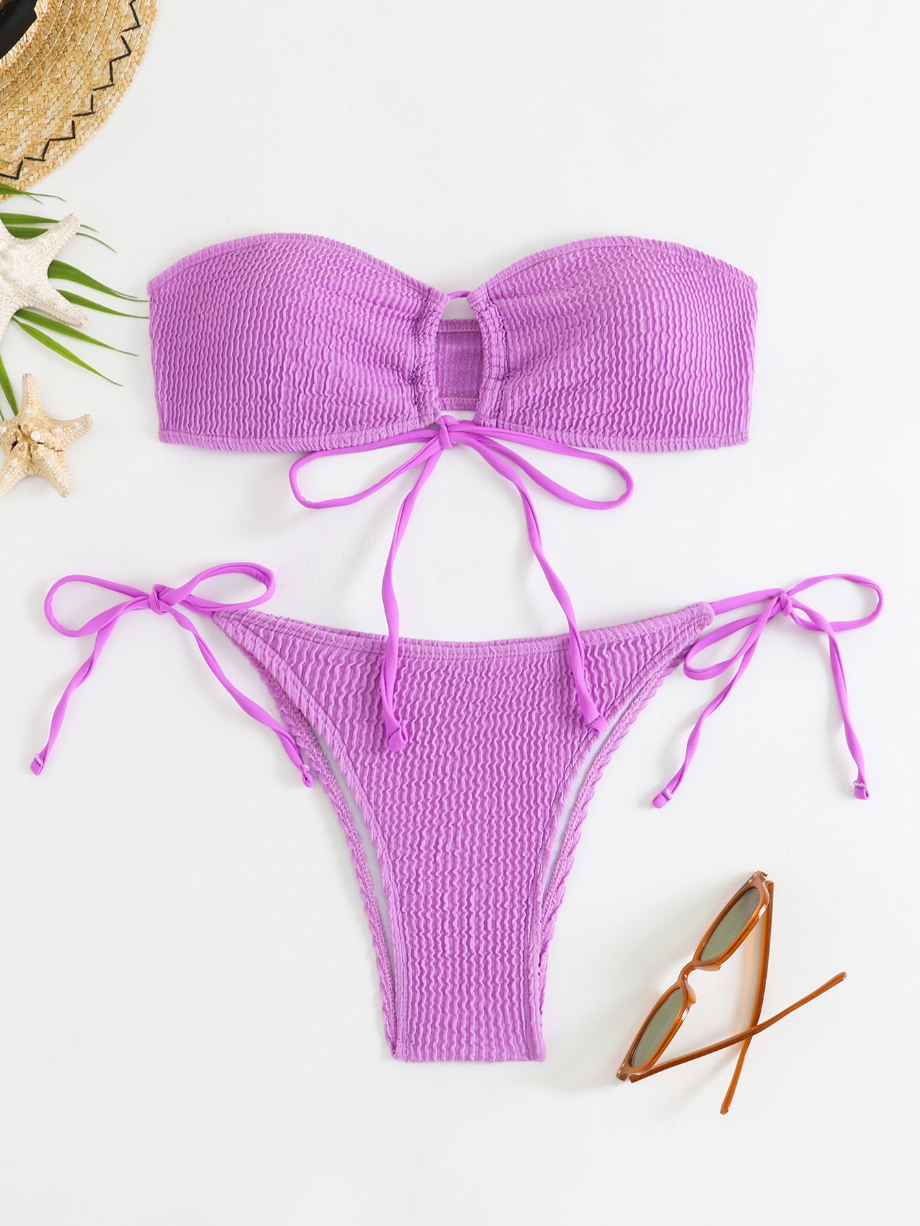 Ensemble bikini côtelé sans bretelles Berg-Feldt pour femme