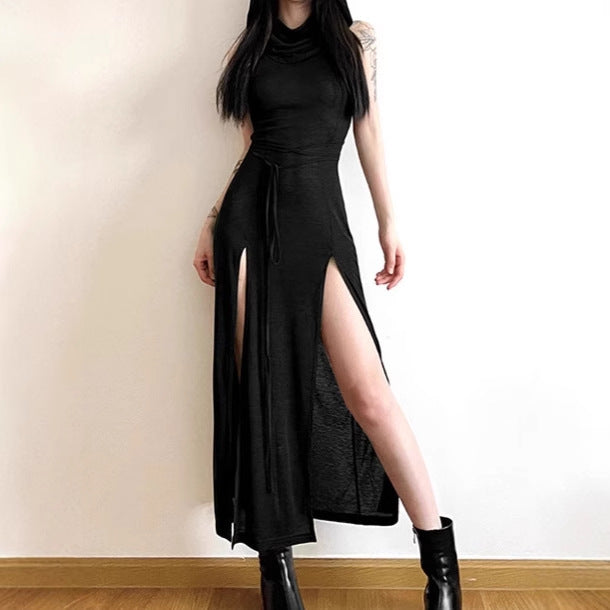 Robe longue élégante pour femme avec fente haute et capuche Berg-Feldt