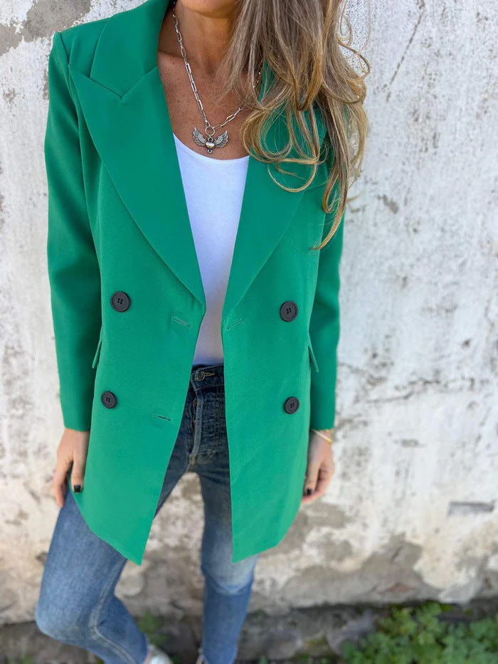 Blazer croisé élégant pour femme, coupe intemporelle, avec de légers coussinets d'épaule Berg-Feldt