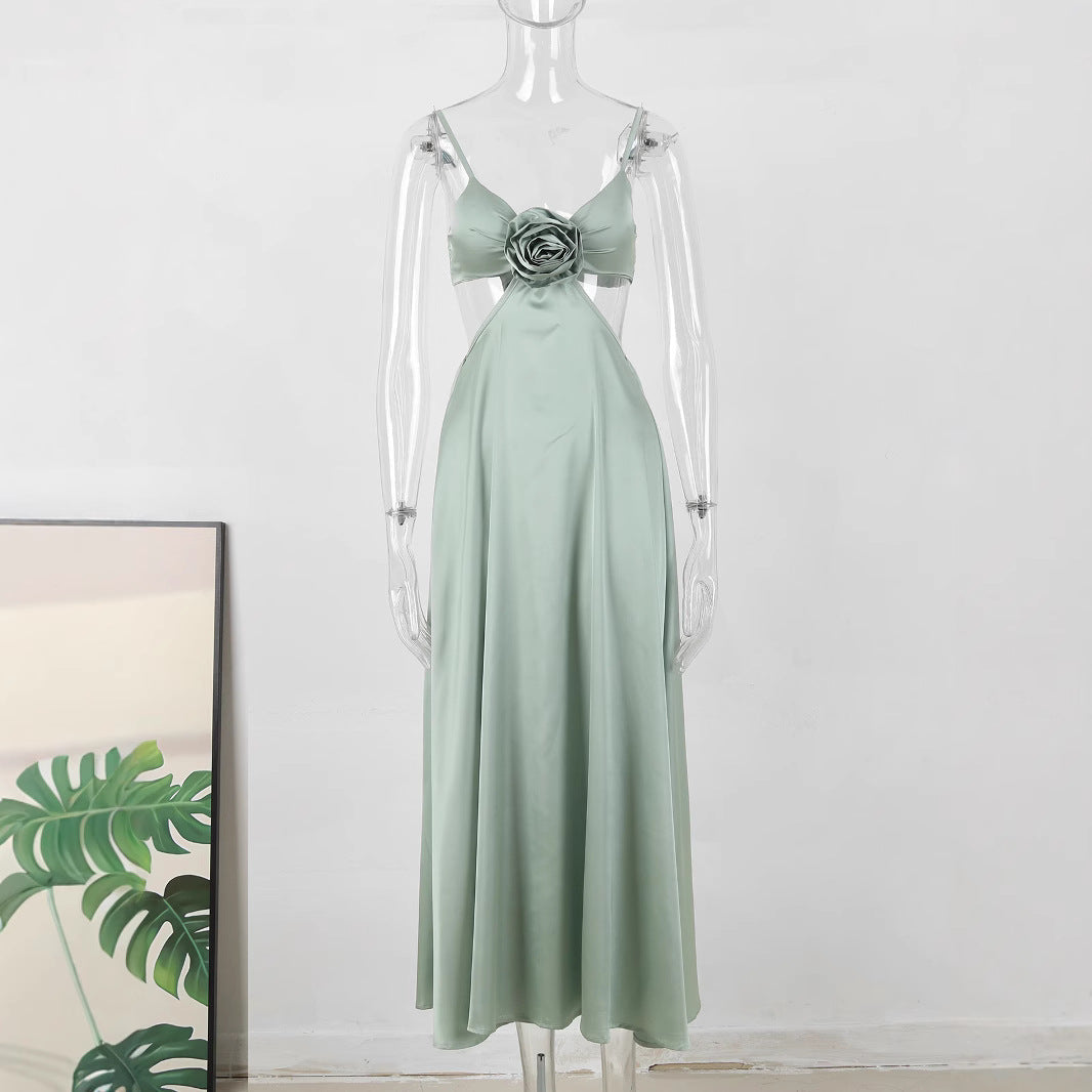 Robe longue élégante avec application florale et dentelle de berg-feldt