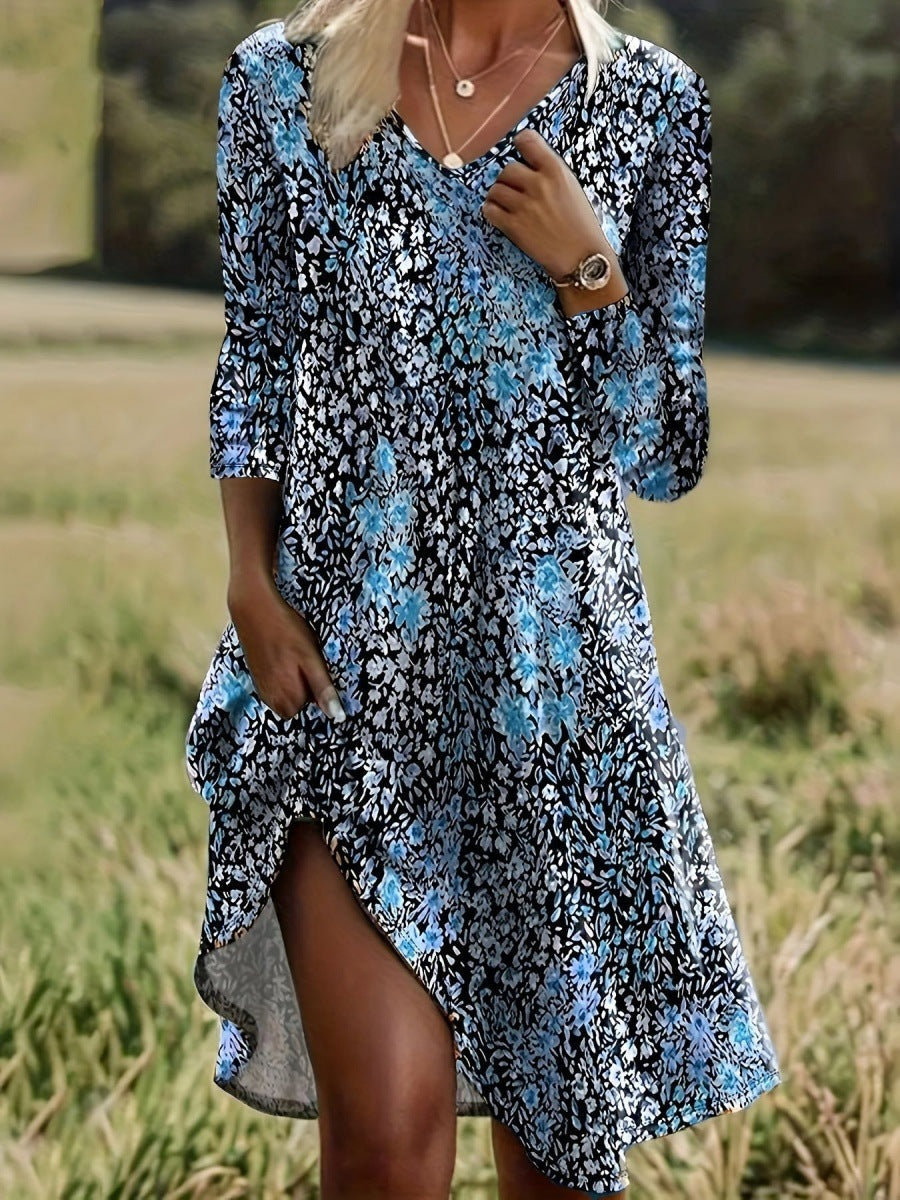 Robe décontractée pour femme avec col en V tendance et fente latérale Berg-Feldt